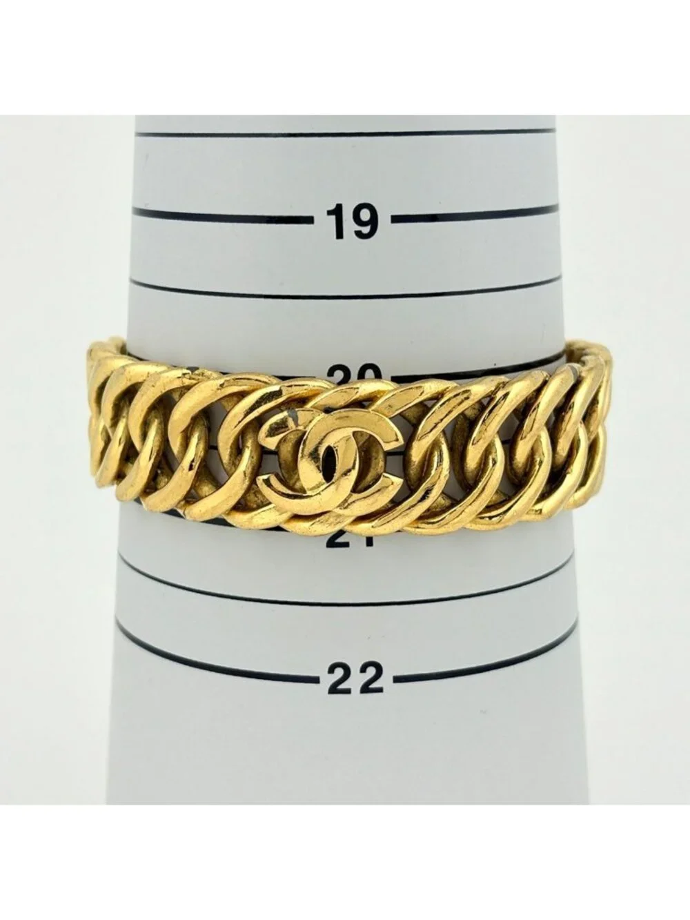 Chanel Bangle CC Logo Gold Plated Bracelet